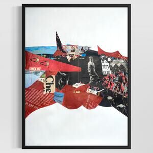 Original Mixed Media Abstract Modern Art Painting 18x24 "Percutanea" Signed